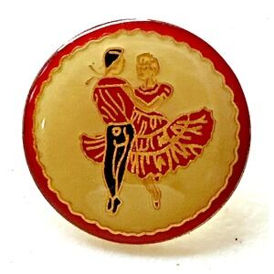 Country Western Dancing Vintage Lapel Pin Square Dancing Hat Lapel Vest Pin‎